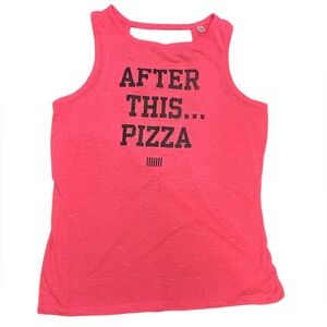 Victoria's Secret VSX Sport "After This... Pizza" bright humorous gym tank MD